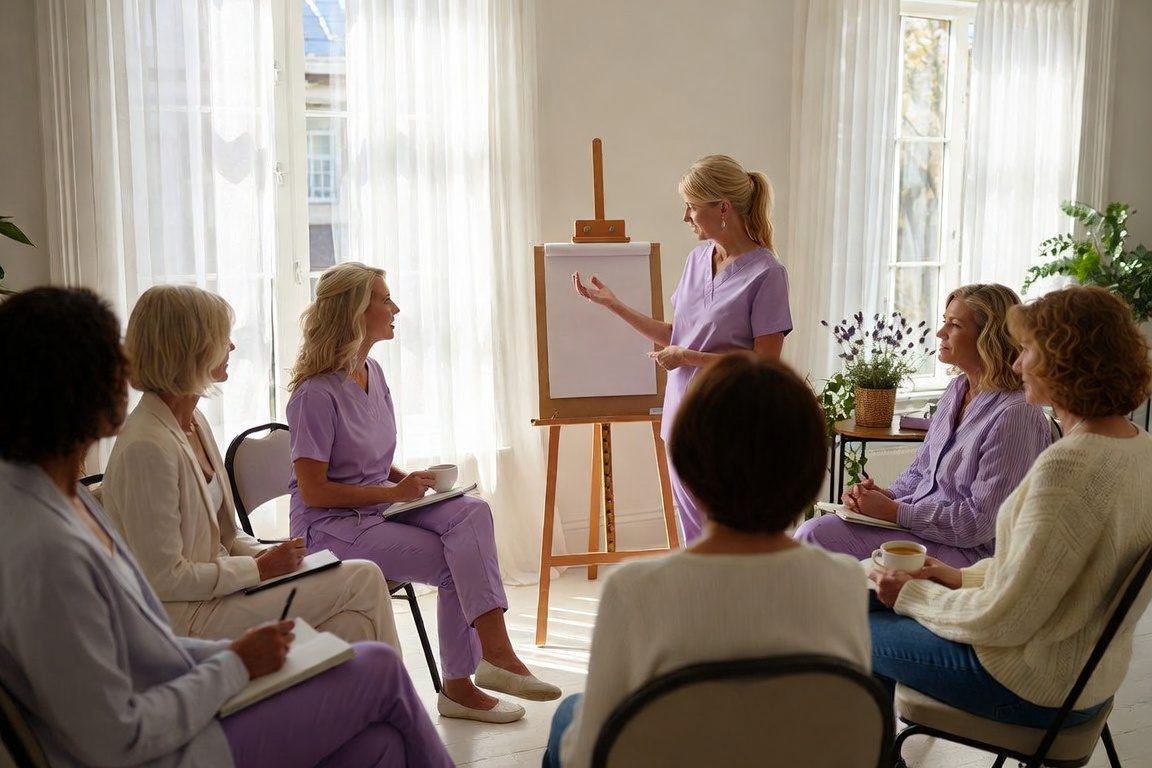Nurse practitioner leading a monthly wellness class for patients at Complete Rural Medicine